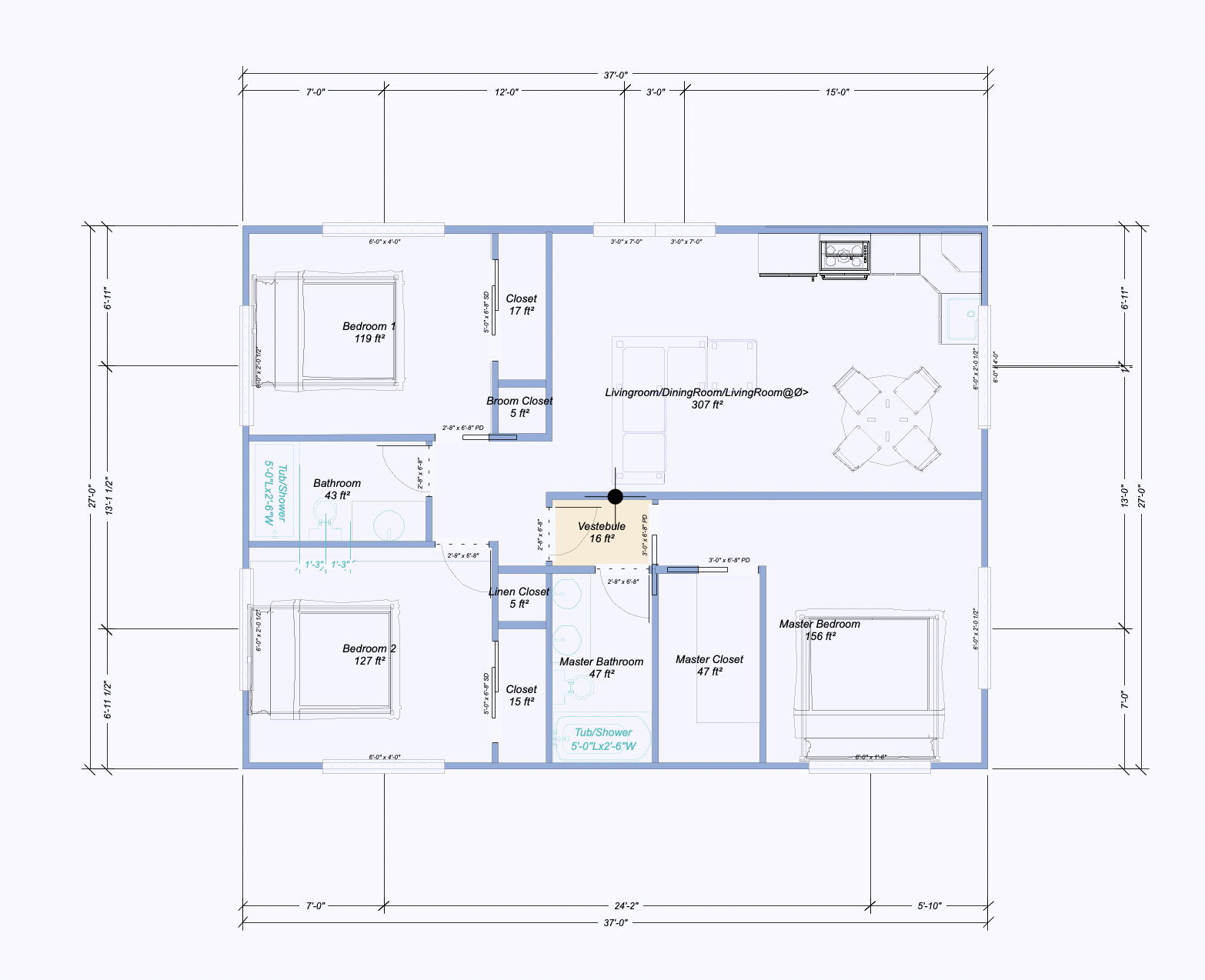 Aera Model 1000 — architectural floor plan