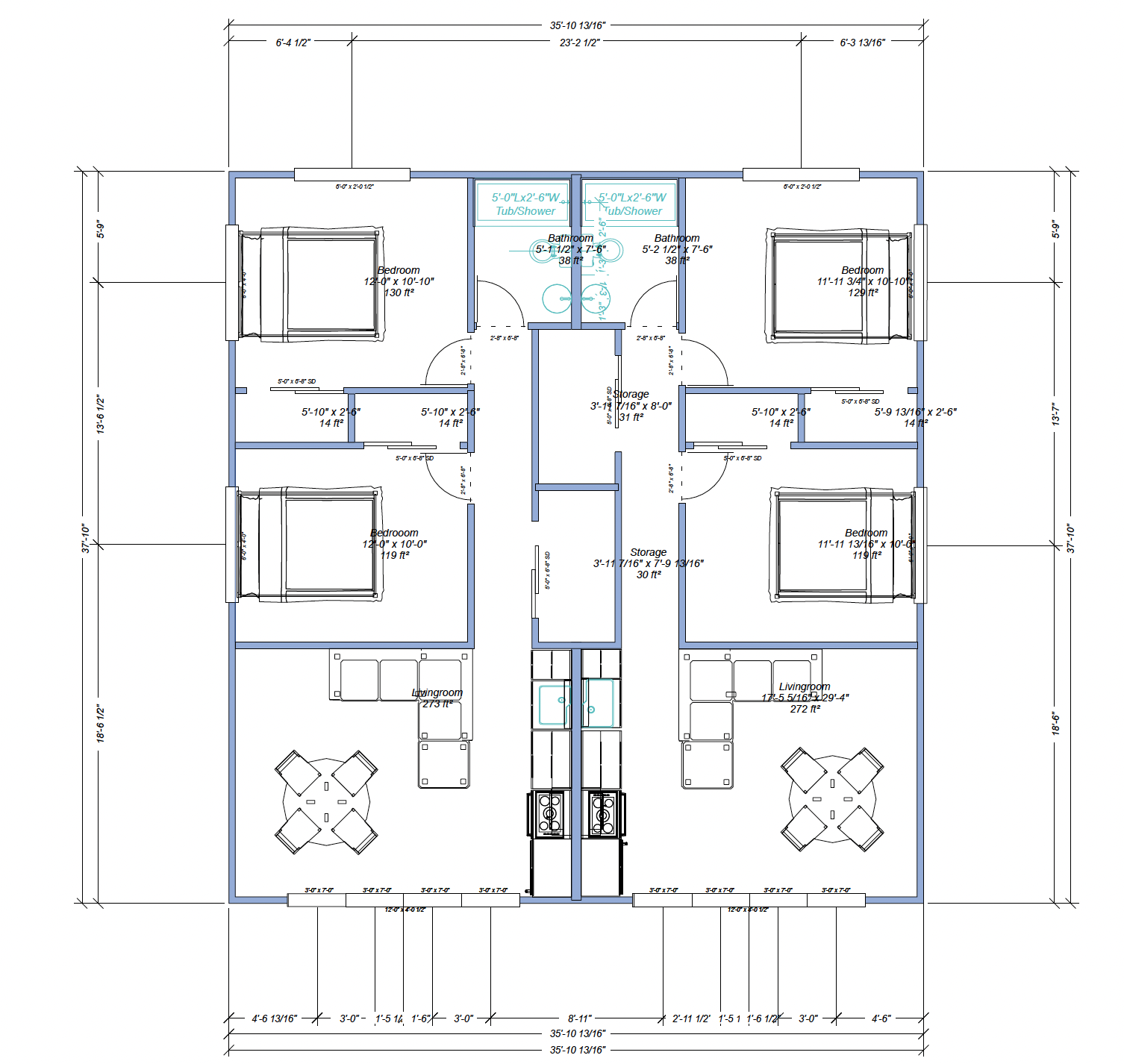 Aera multi-unit architectural floor plan